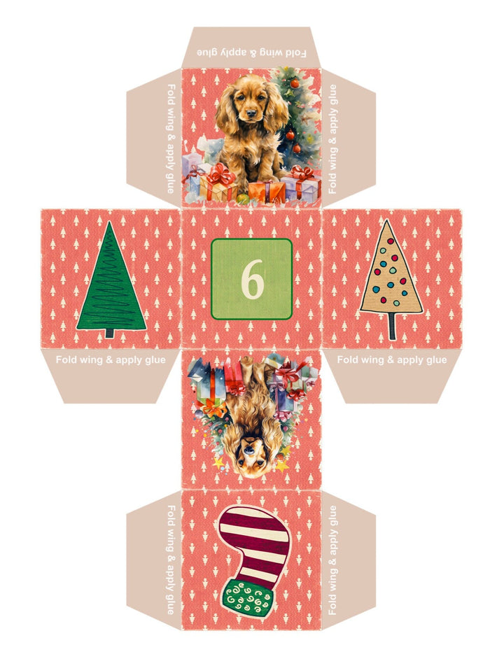 DIY Christmas Advent Calendar Boxes - Doggy Style digital download - Blululi