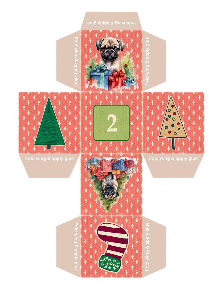 DIY Christmas Advent Calendar Boxes - Doggy Style digital download - Blululi