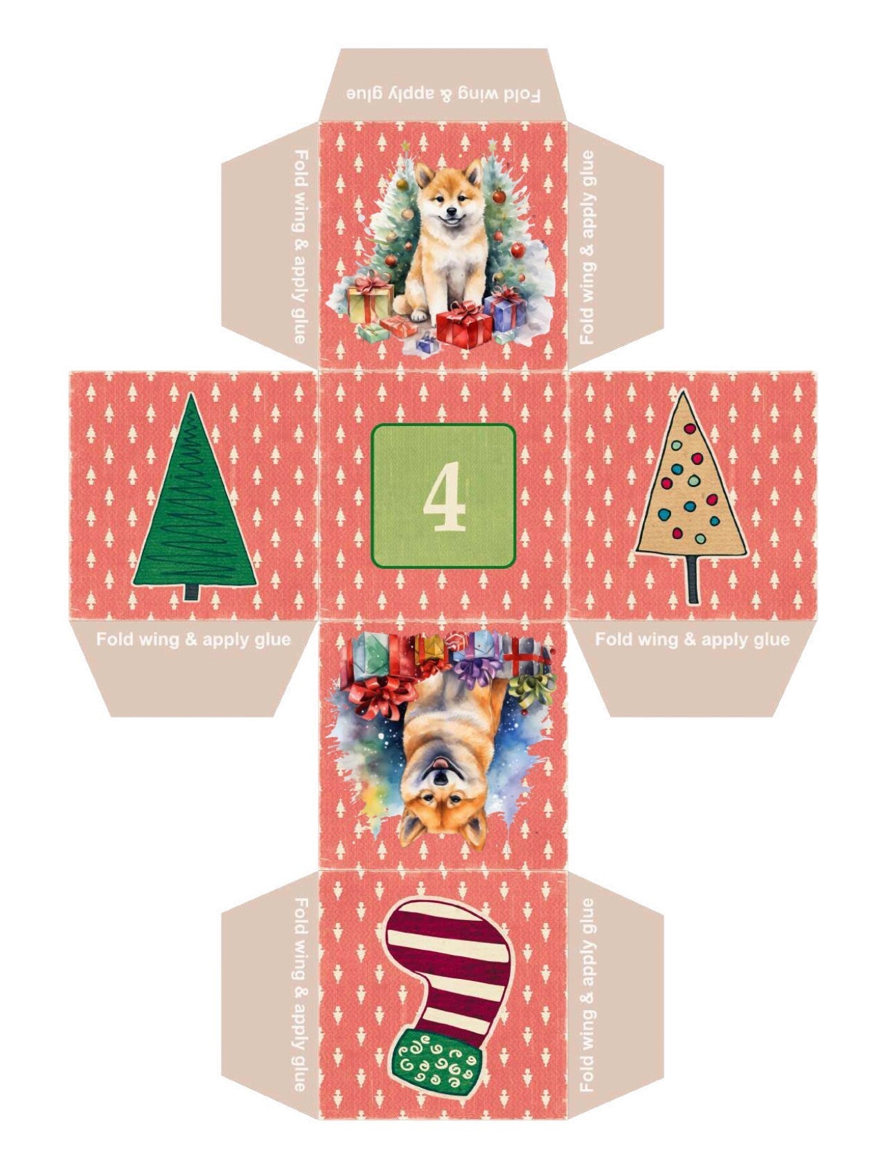 DIY Christmas Advent Calendar Boxes - Doggy Style digital download - Blululi