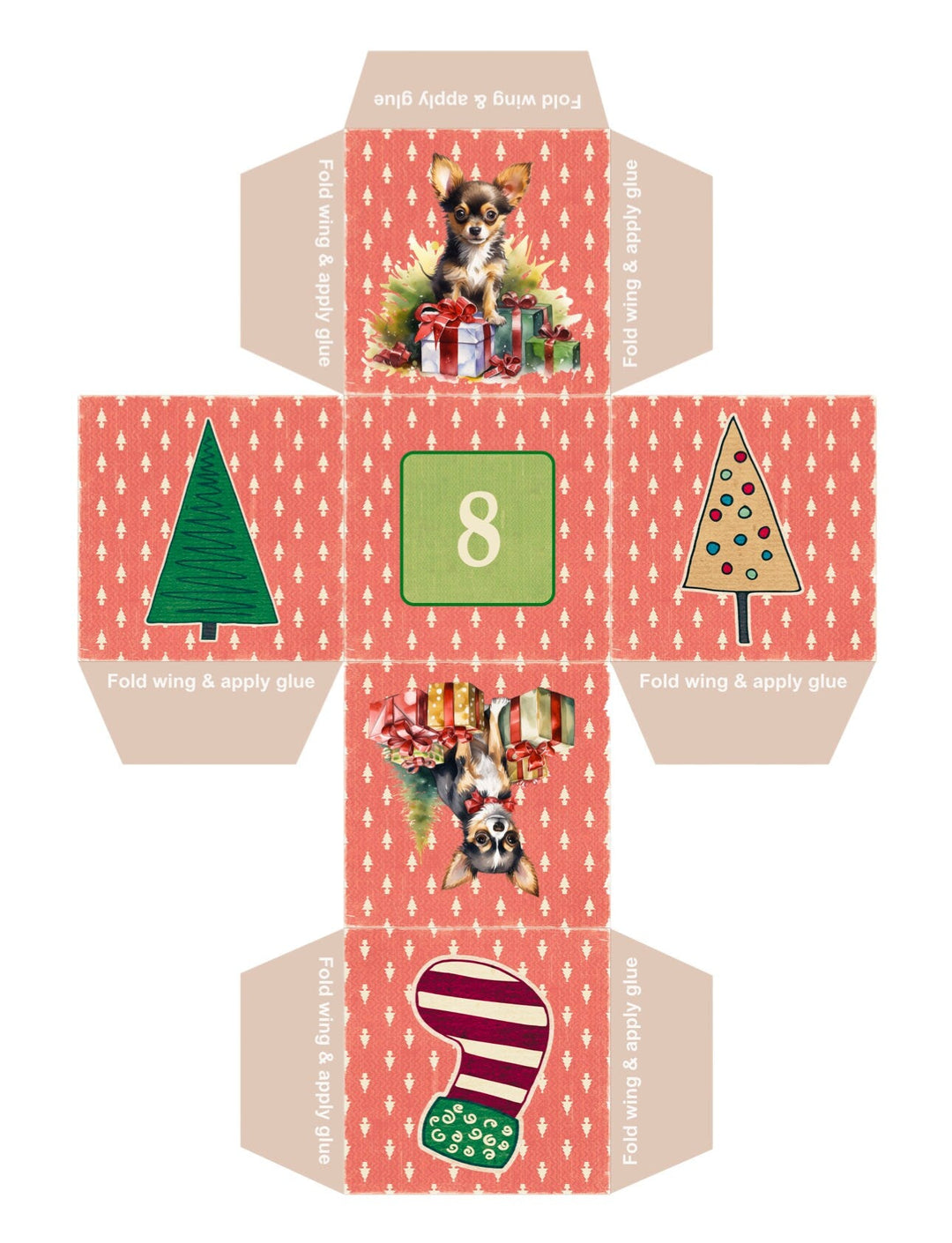 DIY Christmas Advent Calendar Boxes - Doggy Style digital download - Blululi