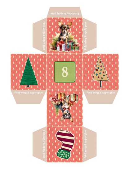 DIY Christmas Advent Calendar Boxes - Doggy Style digital download - Blululi