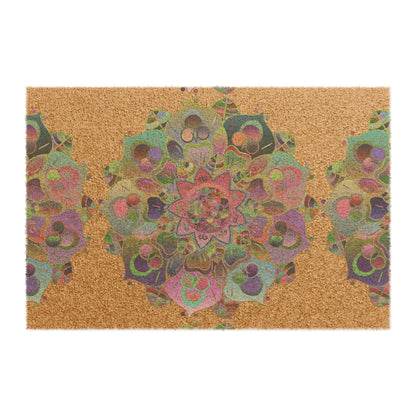 Doormat with hand - drawn mandala design Flower Home Decor - Blululi