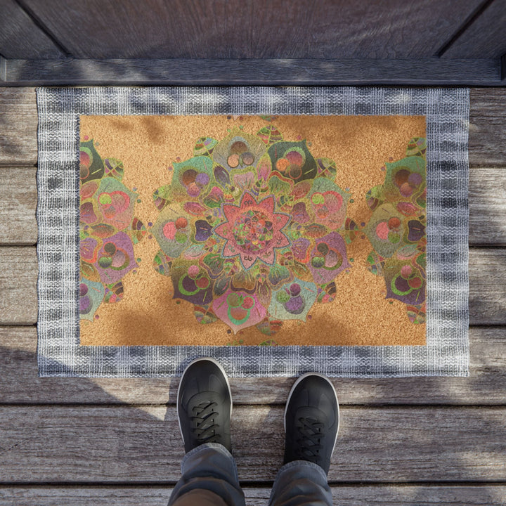 Doormat with hand - drawn mandala design Flower Home Decor - Blululi