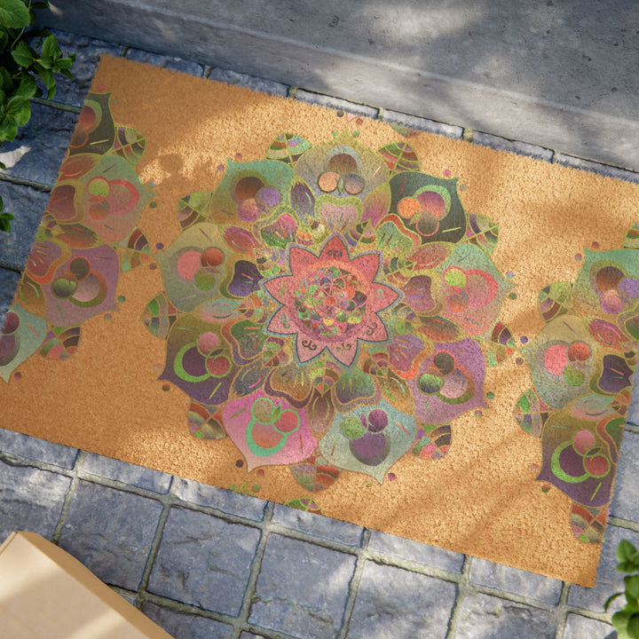 Doormat with hand - drawn mandala design Flower Home Decor - Blululi