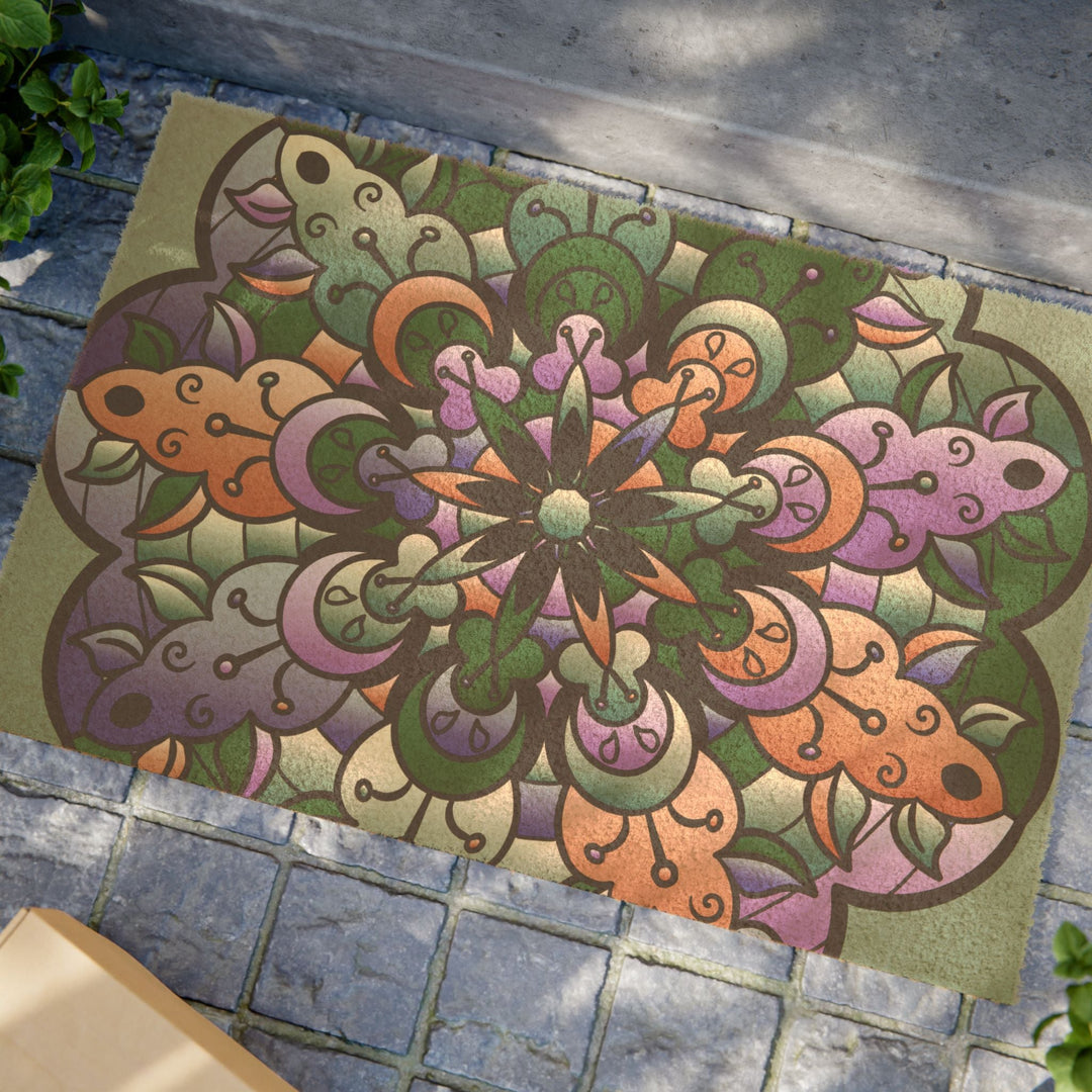 Doormat with hand - drawn mandala design Home Decor - Blululi