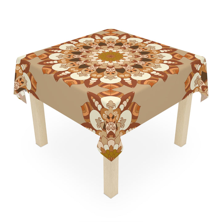 Earthy Mandala Tablecloth - Sand Hues Home Decor - Blululi