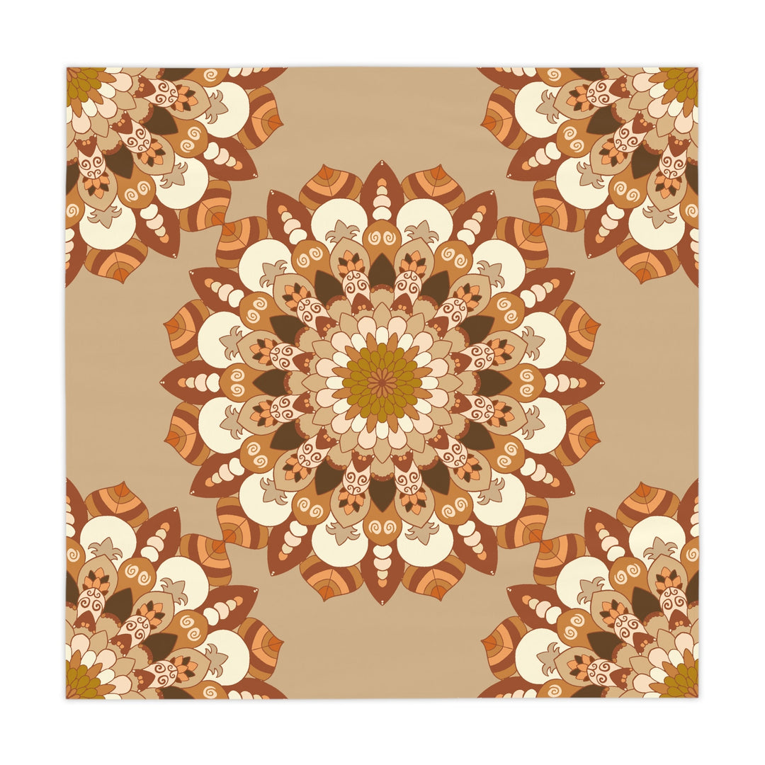 Earthy Mandala Tablecloth - Sand Hues Home Decor - Blululi