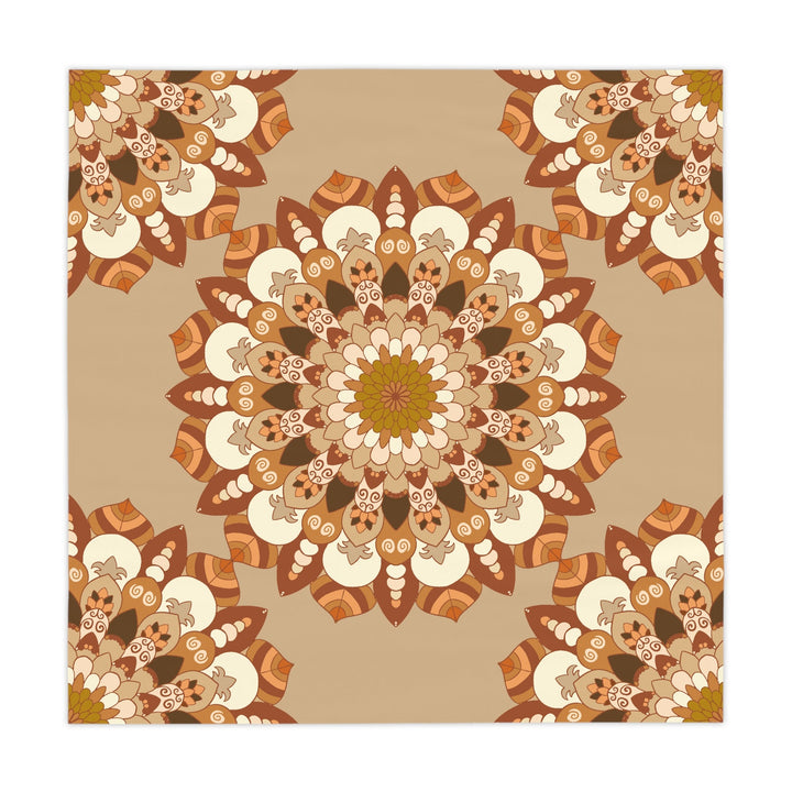 Earthy Mandala Tablecloth - Sand Hues Home Decor - Blululi