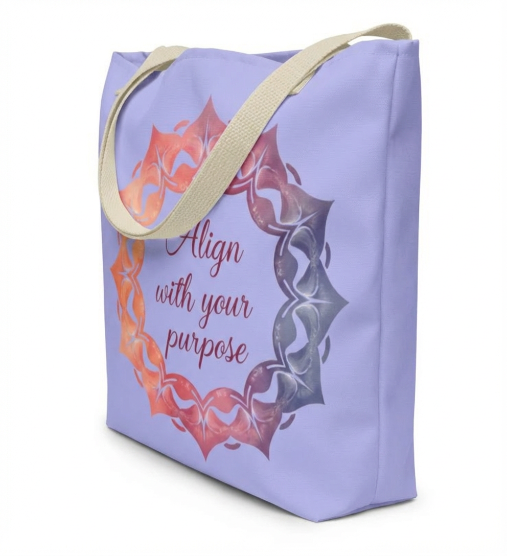 Mandala Tote Bag - Inspiring Design in Orange and Purple Hues