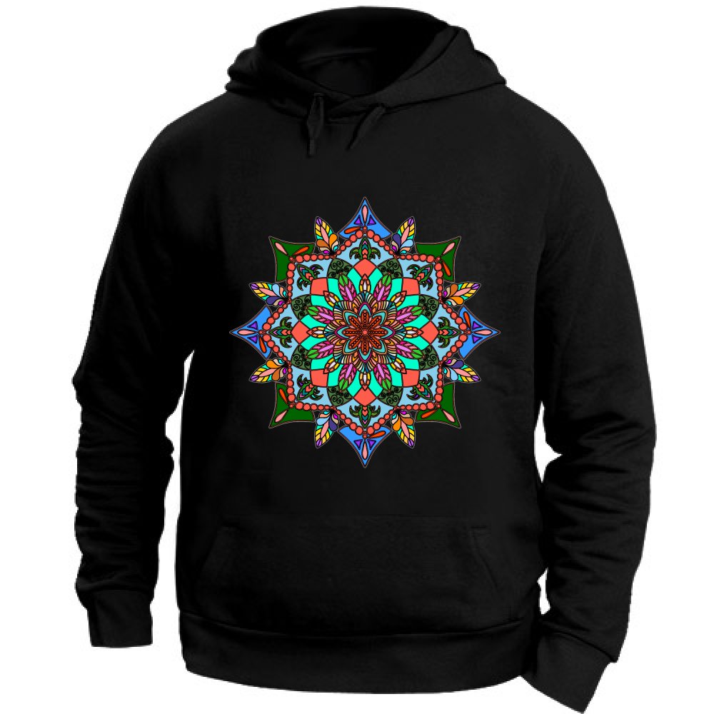 Felpa Unisex con Cappuccio Hoodie Premium Unisex Mandala Art Hoodie - Colorfu - Blululi