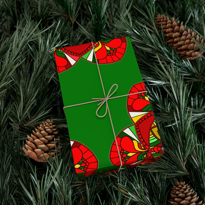 Festive Green Mandala Gift Wrap Paper - Premium Quality for Christmas Gifts 1 - Blululi