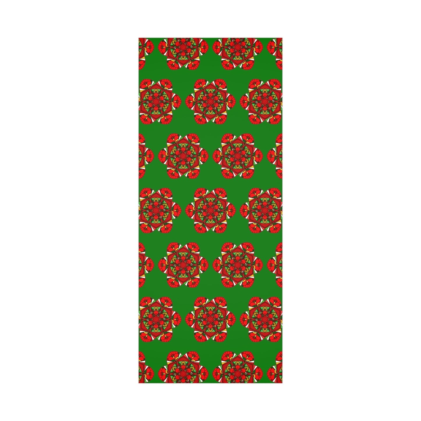 Festive Green Mandala Gift Wrap Paper - Premium Quality for Christmas Gifts 1 - Blululi