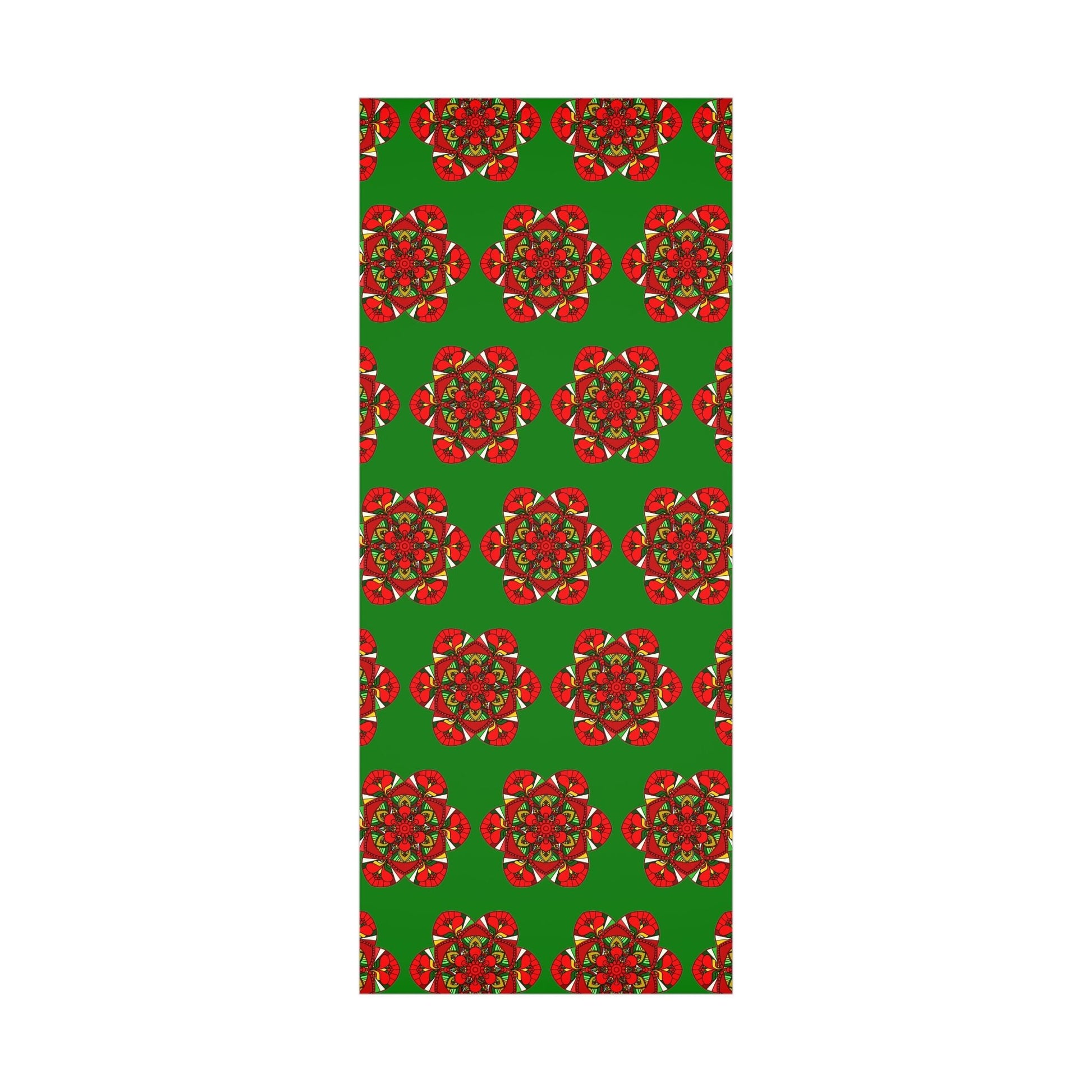 Festive Green Mandala Gift Wrap Paper - Premium Quality for Christmas Gifts 1 - Blululi