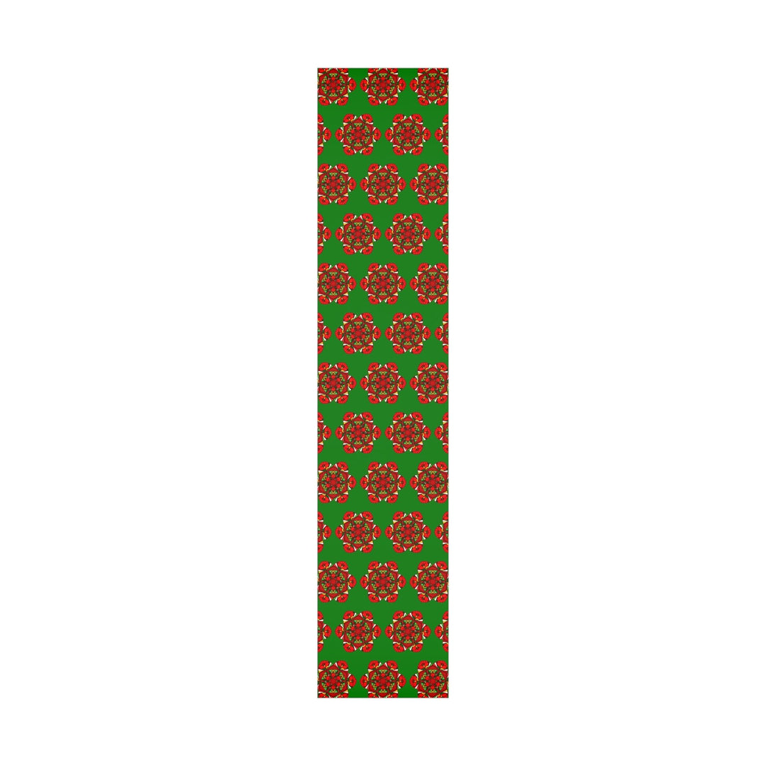 Festive Green Mandala Gift Wrap Paper - Premium Quality for Christmas Gifts 1 - Blululi