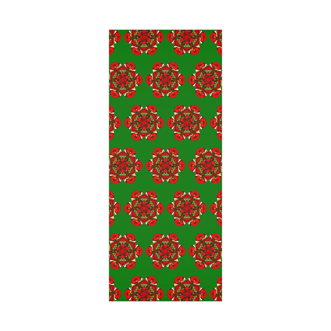 Festive Green Mandala Gift Wrap Paper - Premium Quality for Christmas Gifts 1 - Blululi