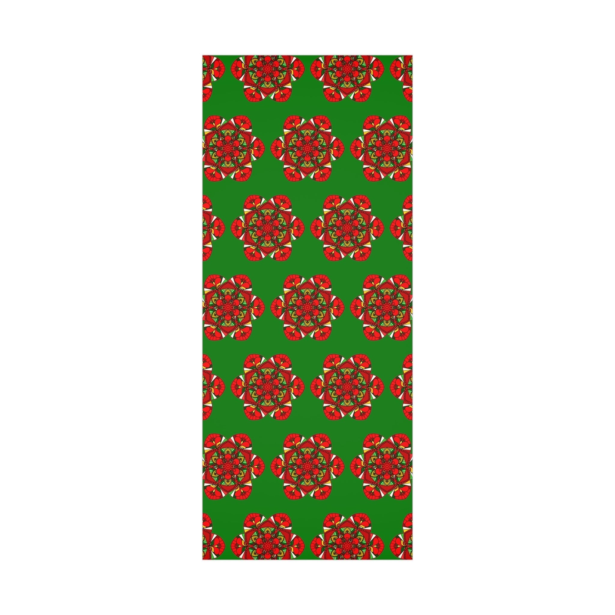 Festive Green Mandala Gift Wrap Paper - Premium Quality for Christmas Gifts 1 - Blululi