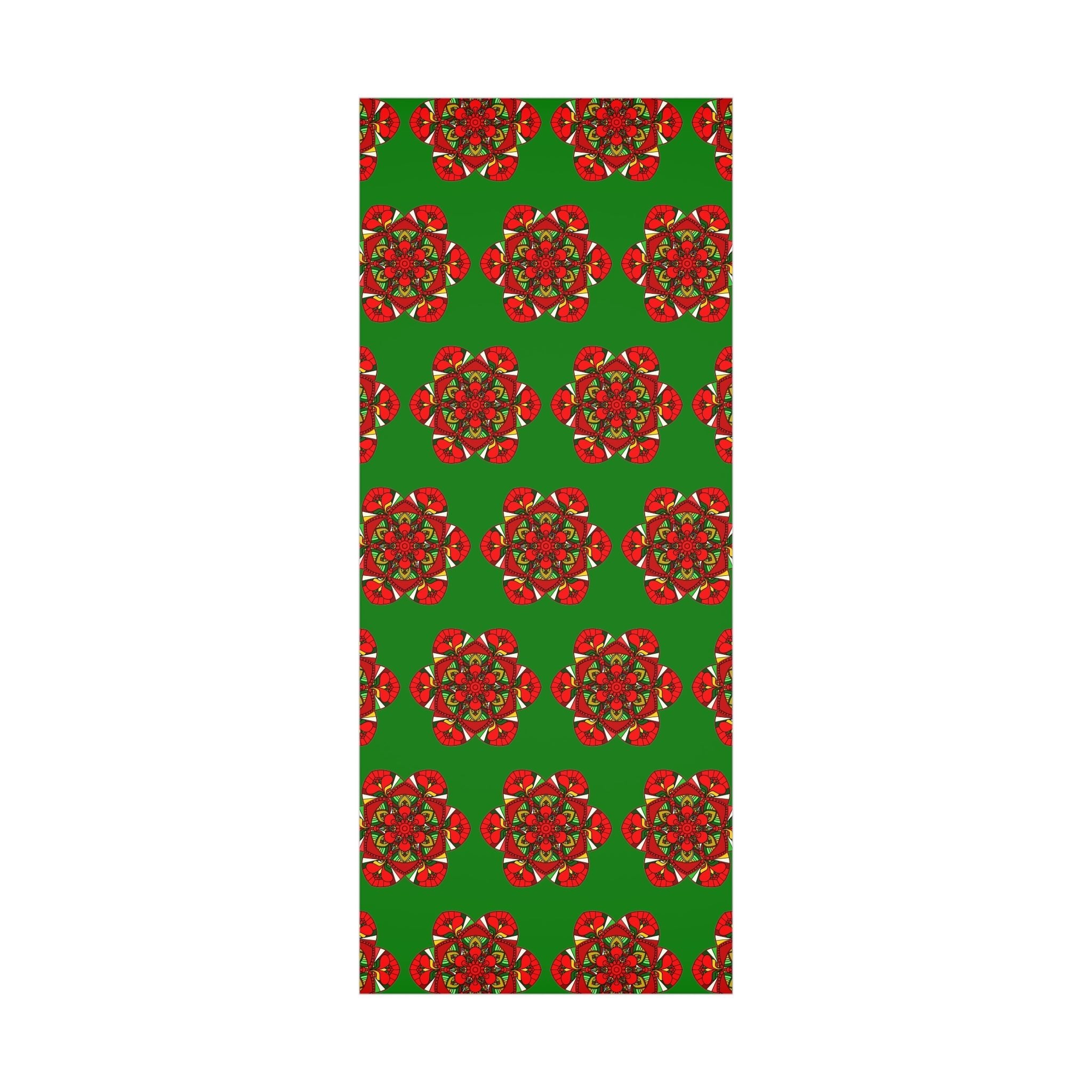 Festive Green Mandala Gift Wrap Paper - Premium Quality for Christmas Gifts 1 - Blululi