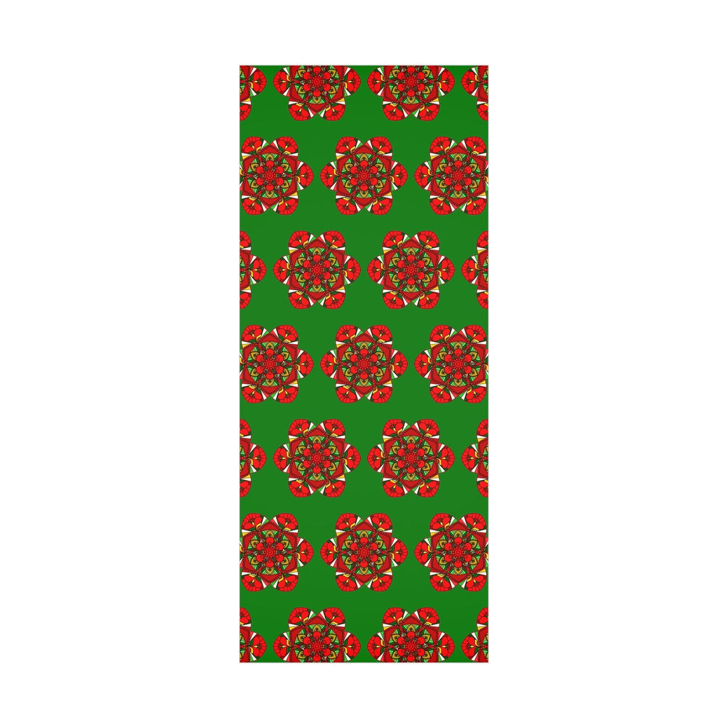 Festive Green Mandala Gift Wrap Paper - Premium Quality for Christmas Gifts 1 - Blululi