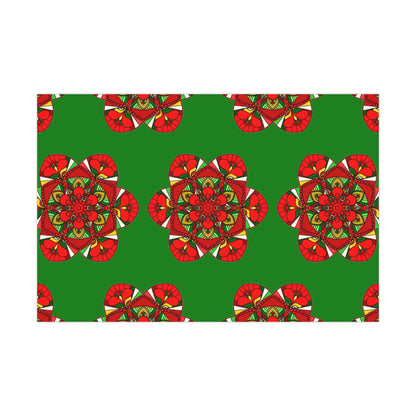 Festive Green Mandala Gift Wrap Paper - Premium Quality for Christmas Gifts 1 - Blululi