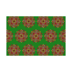 Festive Green Mandala Gift Wrap Paper - Premium Quality for Christmas Gifts - Blululi