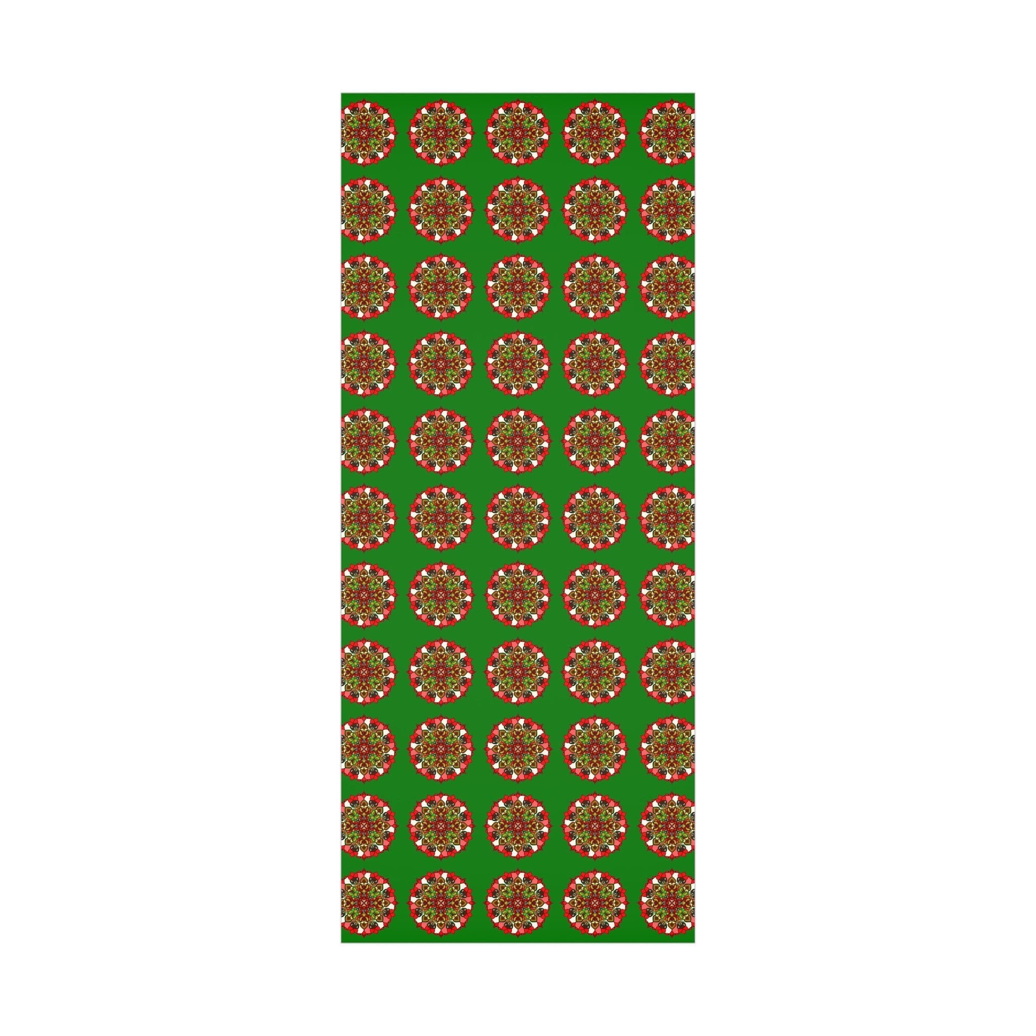 Festive Green Mandala Gift Wrap Paper - Premium Quality for Christmas Gifts - Blululi