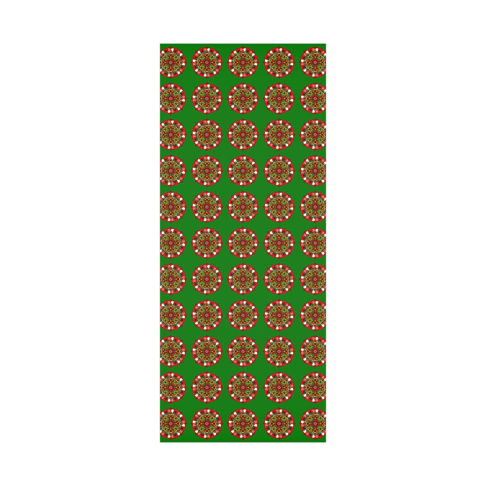 Festive Green Mandala Gift Wrap Paper - Premium Quality for Christmas Gifts - Blululi