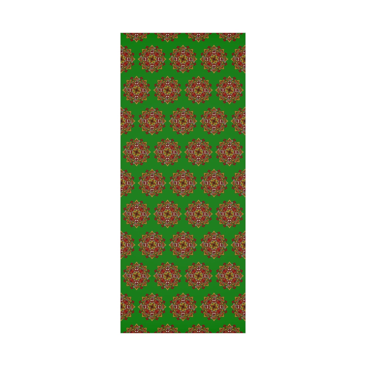 Festive Green Mandala Gift Wrap Paper - Premium Quality for Christmas Gifts - Blululi