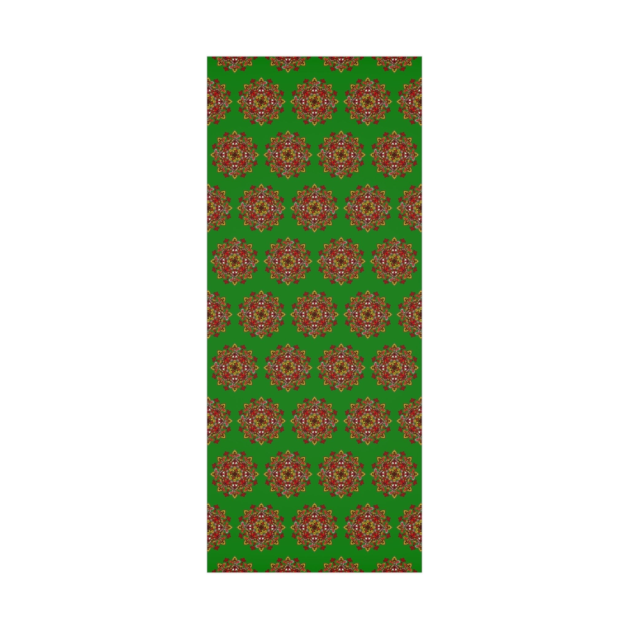 Festive Green Mandala Gift Wrap Paper - Premium Quality for Christmas Gifts - Blululi