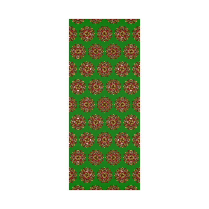 Festive Green Mandala Gift Wrap Paper - Premium Quality for Christmas Gifts - Blululi