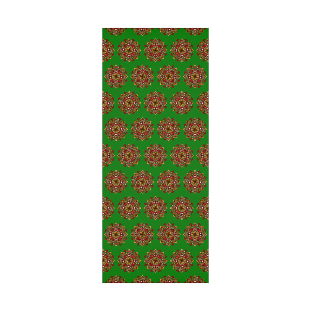 Festive Green Mandala Gift Wrap Paper - Premium Quality for Christmas Gifts - Blululi