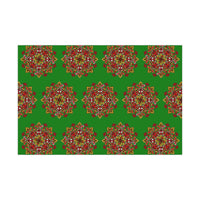 Festive Green Mandala Gift Wrap Paper - Premium Quality for Christmas Gifts - Blululi