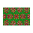 Festive Green Mandala Gift Wrap Paper - Premium Quality for Christmas Gifts - Blululi