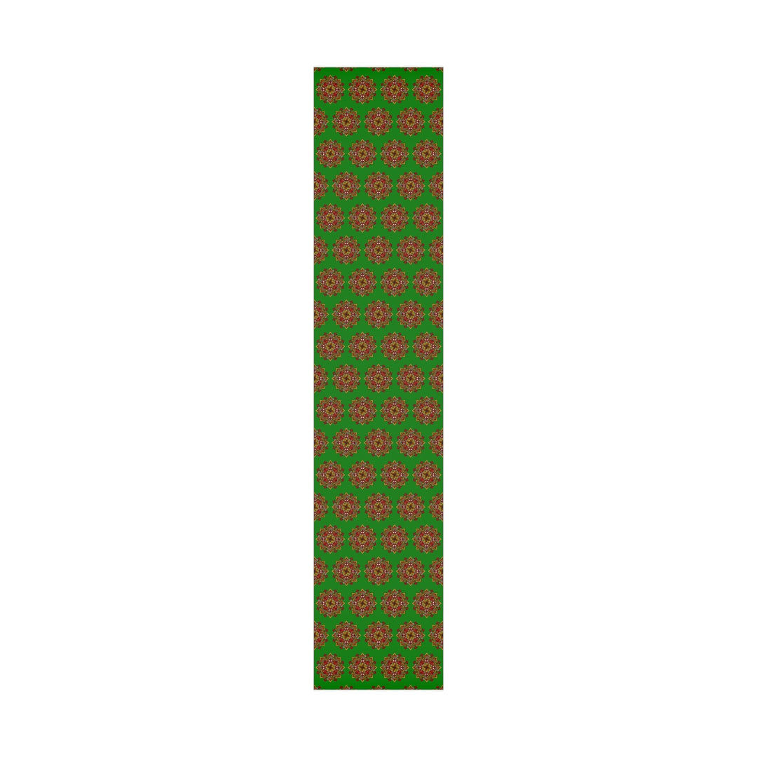 Festive Green Mandala Gift Wrap Paper - Premium Quality for Christmas Gifts - Blululi