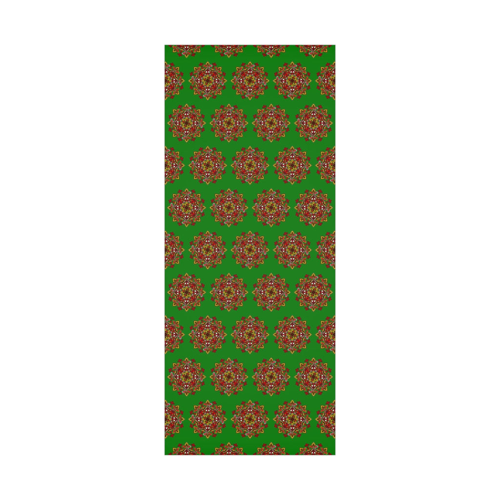 Festive Green Mandala Gift Wrap Paper - Premium Quality for Christmas Gifts - Blululi