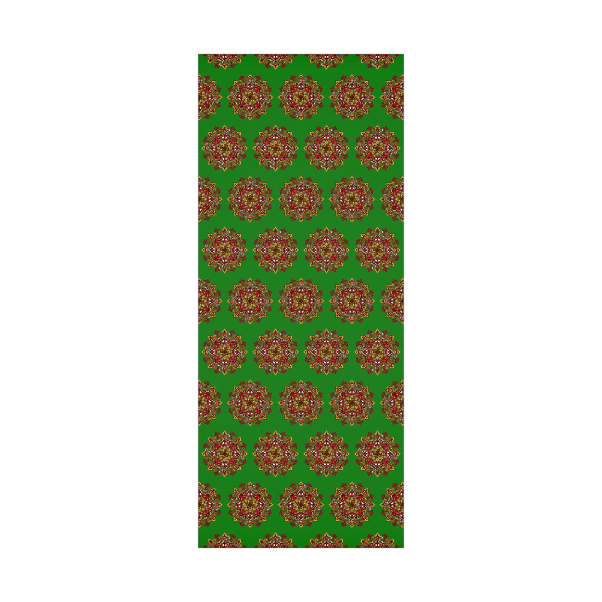 Festive Green Mandala Gift Wrap Paper - Premium Quality for Christmas Gifts - Blululi