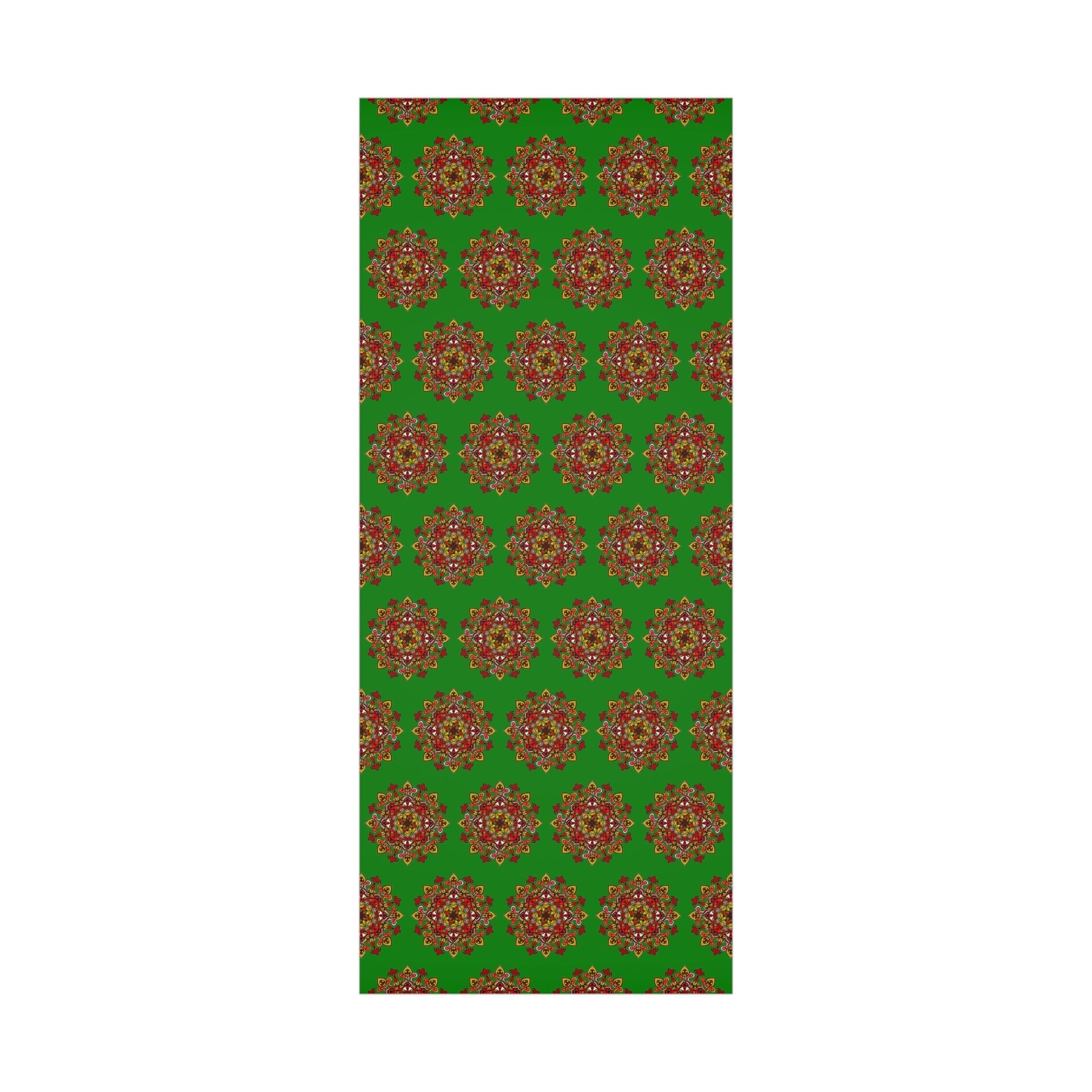 Festive Green Mandala Gift Wrap Paper - Premium Quality for Christmas Gifts - Blululi