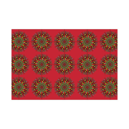 Festive Red Mandala Gift Wrap Paper - Premium Quality for Christmas Gifts - Blululi