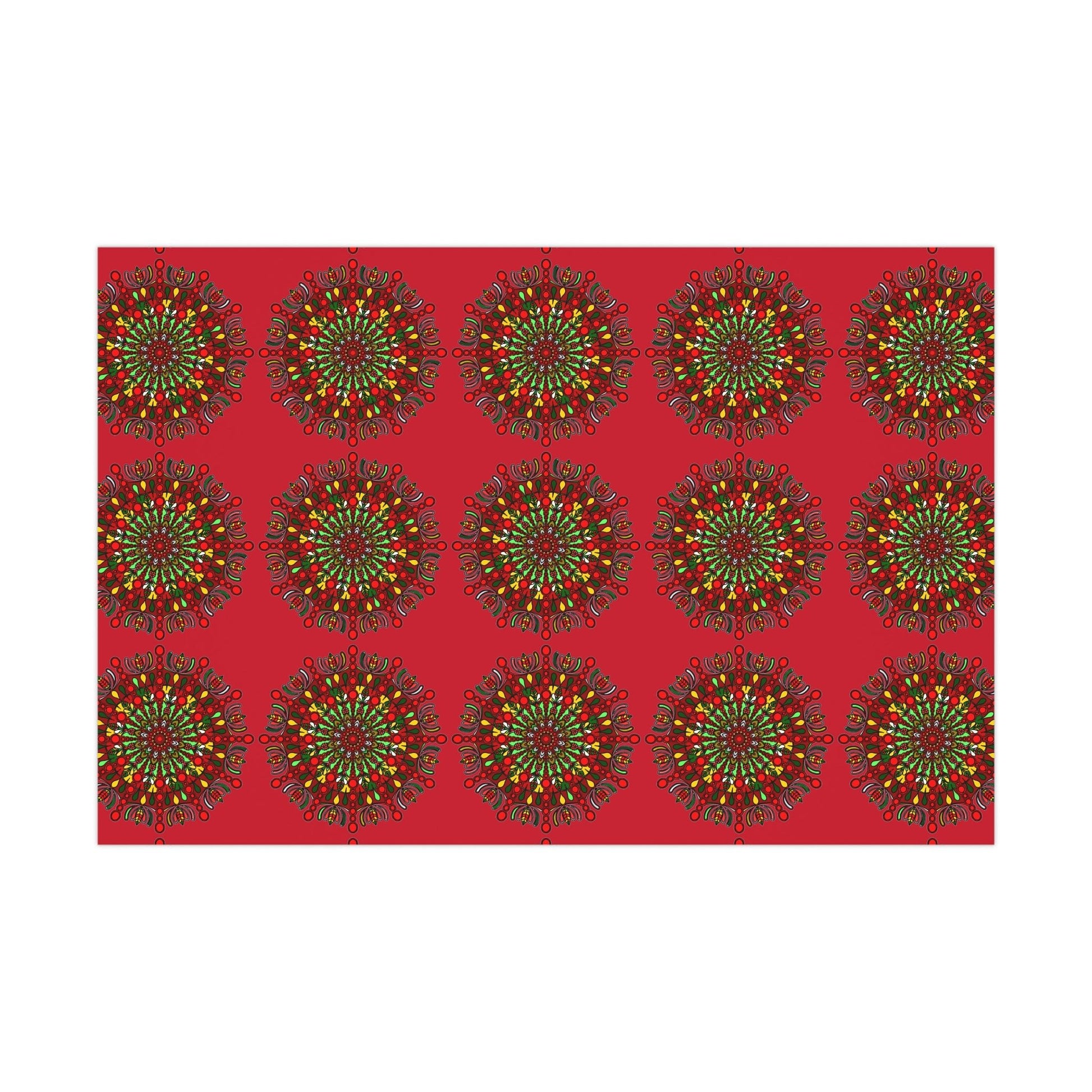 Festive Red Mandala Gift Wrap Paper - Premium Quality for Christmas Gifts - Blululi