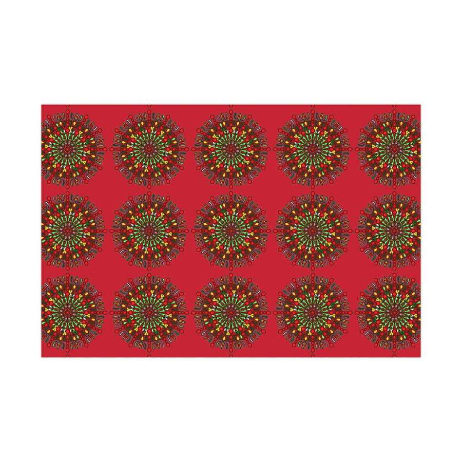 Festive Red Mandala Gift Wrap Paper - Premium Quality for Christmas Gifts - Blululi