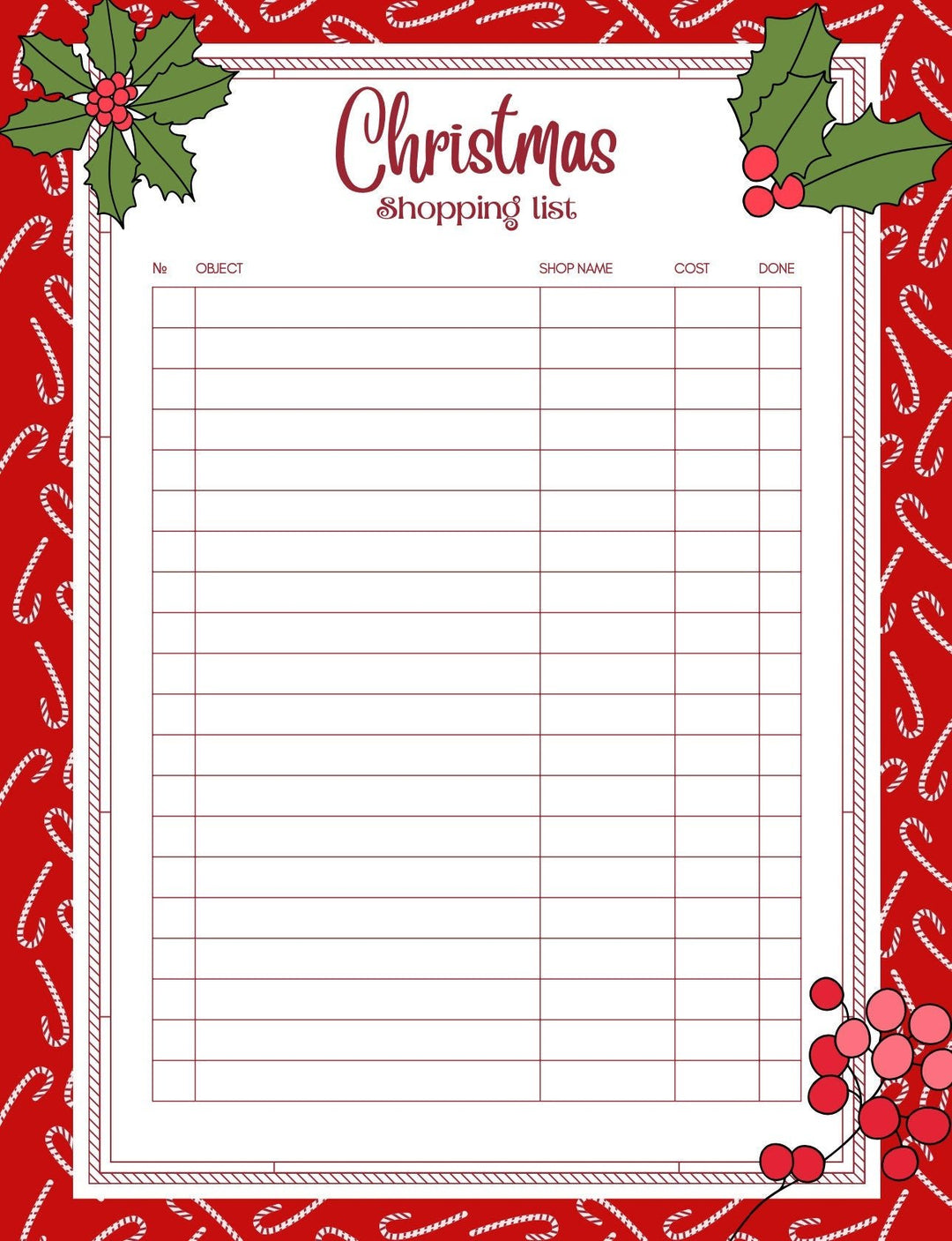 Festive Season Templates - Holiday Organization & Budget Planner digital download - Blululi