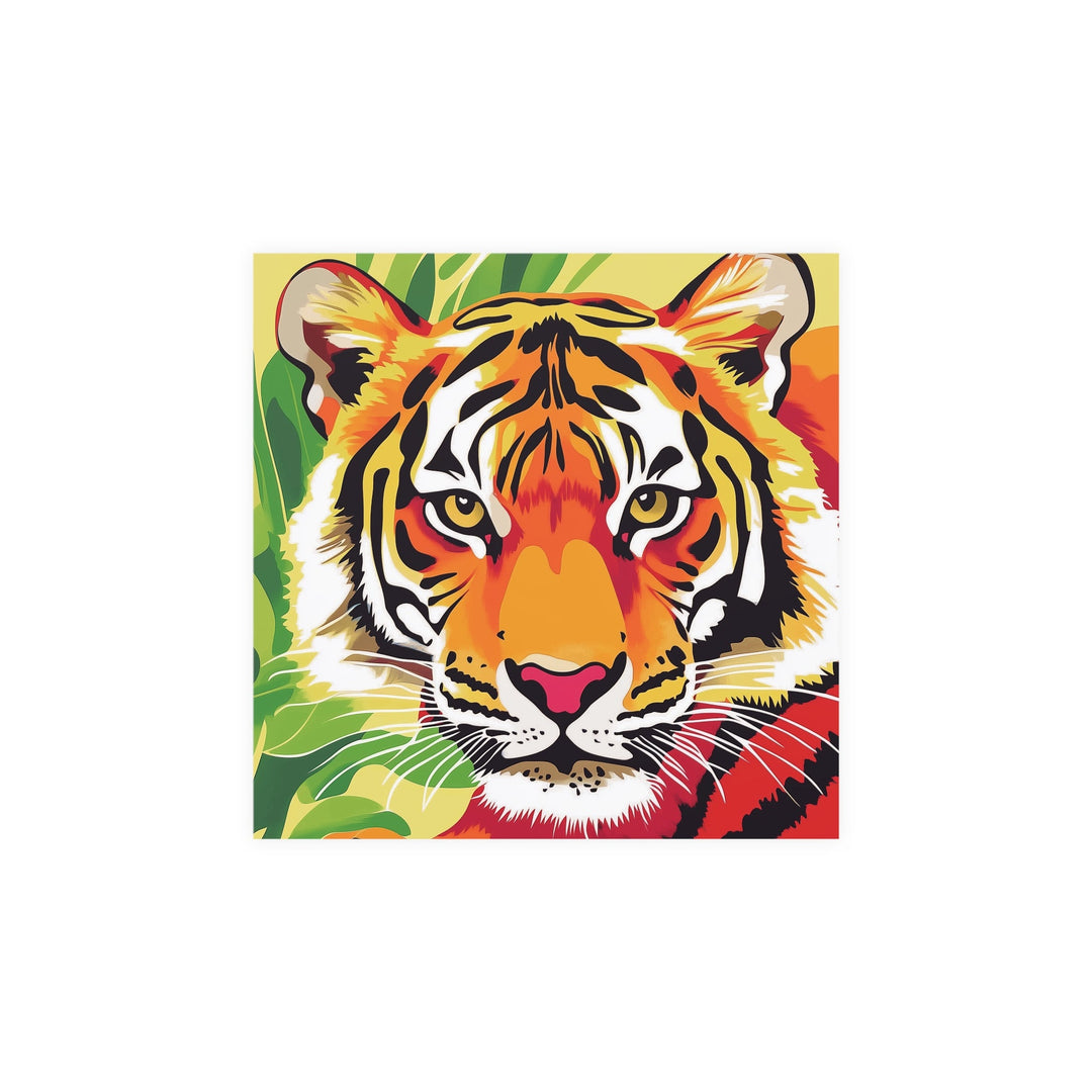 Fierce Tiger Face Art Print - Colorful Savanna Design Poster - Blululi