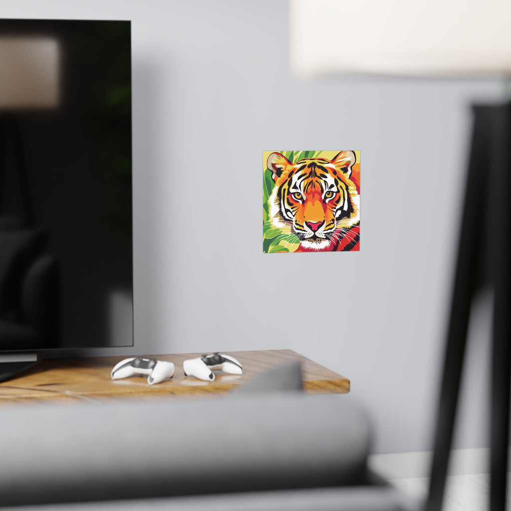 Fierce Tiger Face Art Print - Colorful Savanna Design Poster - Blululi