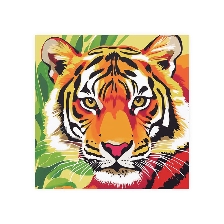 Fierce Tiger Face Art Print - Colorful Savanna Design Poster - Blululi