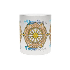 First Year Wedding Anniversary Gift - "1 Year Down, Forever to Go" Metallic Mug (Silver/Gold) - Blululi