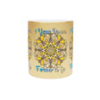 First Year Wedding Anniversary Gift - "1 Year Down, Forever to Go" Metallic Mug (Silver/Gold) - Blululi