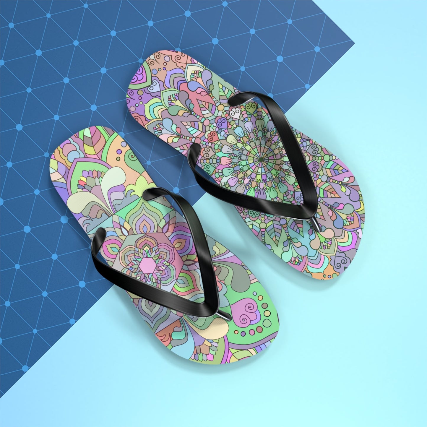 Flip Flops, Mandala Art Hand Drawn - Blululi