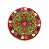 Floor Cushion Christmas Mandala Art - Hand - Drawn Tufted Round Pillow - Original Fine Art - Blululi