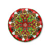 Floor Cushion Christmas Mandala Art - Hand - Drawn Tufted Round Pillow - Original Fine Art - Blululi