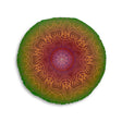 Floor Cushion Handmade Mandala Art - Rainbow Flower Mandala on Black background - Drawn by Hand - Tufted Floor Pillow, Round - Blululi