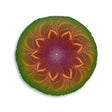 Floor Cushion Handmade Mandala Art - Rainbow Flower Mandala on Black background - Drawn by Hand - Tufted Floor Pillow, Round - Blululi